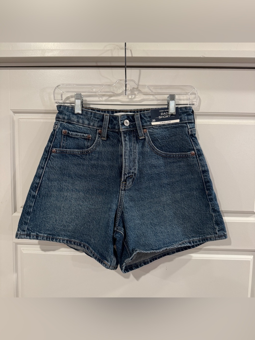 Abercrombie & Fitch Curve Love High Rise Dad Shorts Size 25 NWT